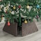 Gardenised Foldable Christmas Tree Skirt Collar Basket, Ring Base Stand Cover, Rattan Plastic, Brown QI004155.BR - alternate 3